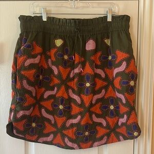 Anthropologie Maeve Embroidered Skirt